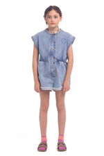Load image into Gallery viewer, Piupiuchick Washed Light Denim Jumpsuit

