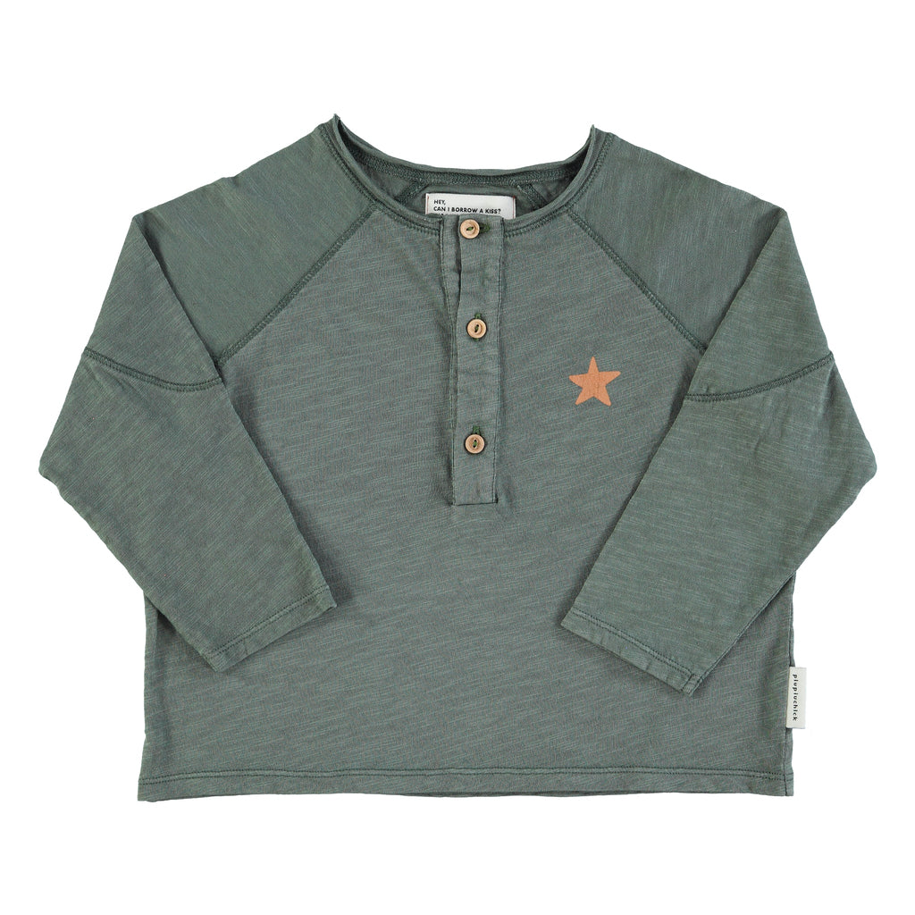 Piupiuchick Green and Orange Star Long Sleeve T-shirt