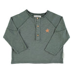 Load image into Gallery viewer, Piupiuchick Green and Orange Star Long Sleeve T-shirt
